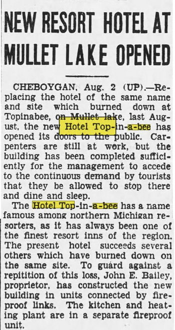 Hotel Top-In-A-Bee - Aug 1929 Article (newer photo)